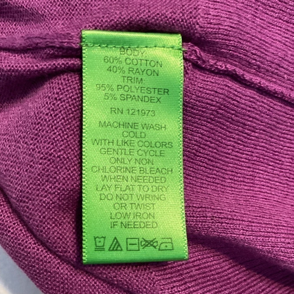 LOGO Lori Goldstein Cardigan Sweater Size XL Purple - Picture 7 of 7